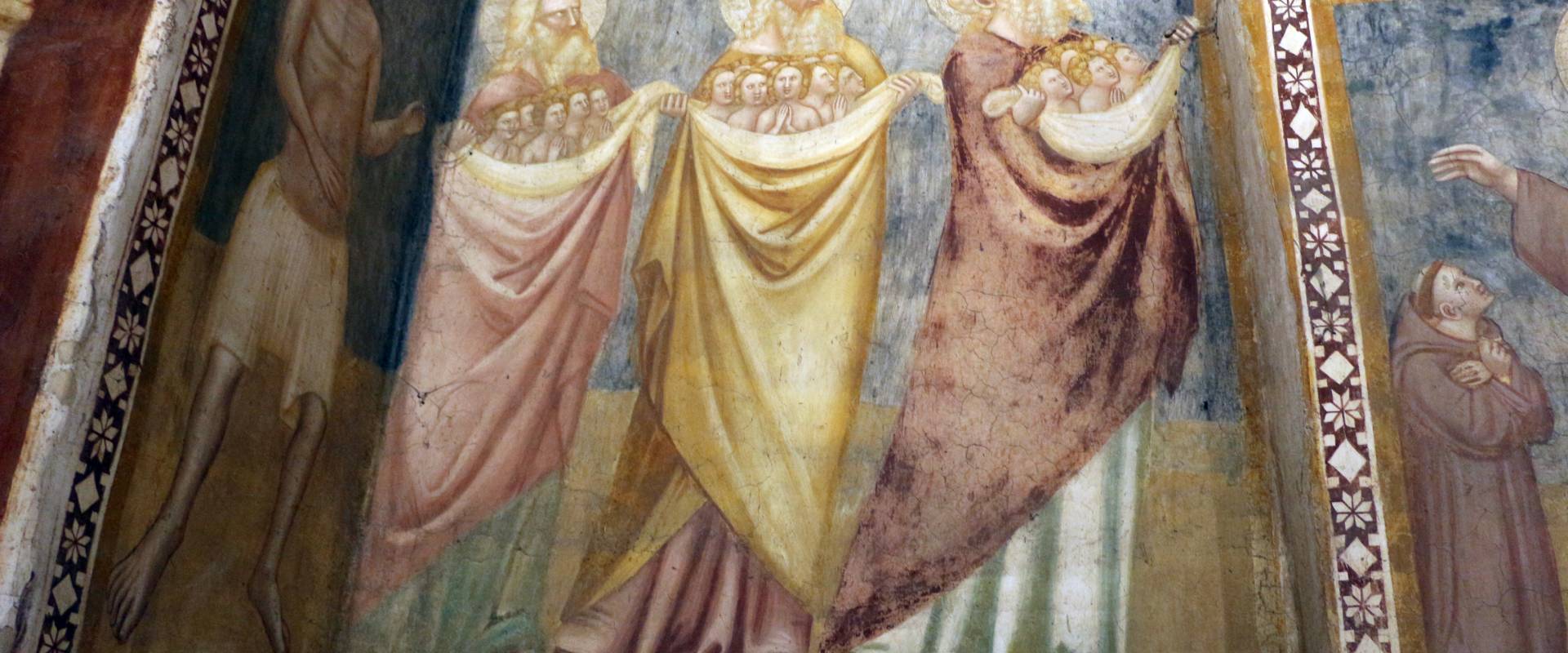 Scuola bolognese, ciclo dell'abbazia di pomposa, 1350 ca., giudizio universale, patriarchi in paradiso 01 foto di Sailko